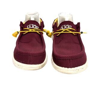 Sporty Casual Hey Dude Wally Sox Maroon Lightweight Slip On Shoes Men’s 9